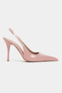 Nisantasi Shoes Gloria Dusty ROSE Patent Belt Detailed Pointed toe Women Heels Shoes