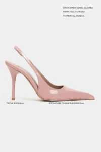 Nisantasi Shoes Gloria Dusty ROSE Patent Belt Detailed Pointed toe Women Heels Shoes - Image 2