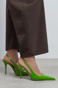 Nisantasi Shoes GLORIA Green Patent Belt Detailed Pointed toe Women Heels Shoes - Image 5