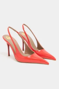 Nisantasi Shoes Gloria Orange Patent Belt Detailed Pointed toe Women Heels Shoes - Image 6