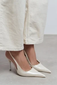 Nisantasi Shoes GLORIA Pearl Patent Belt Detailed Pointed toe Women Heels Shoes - Image 7