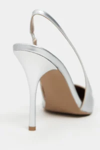 Nisantasi Shoes GLORIA Silver Patent Belt Detailed Pointed toe Women Heels Shoes - Image 4