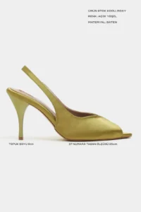 Nisantasi Shoes Roxy Light Green Satin Ankle Tied Toe Light Detailed Women Heels Shoes - Image 3