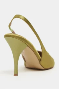 Nisantasi Shoes Roxy Light Green Satin Ankle Tied Toe Light Detailed Women Heels Shoes - Image 5