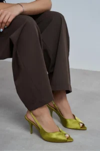 Nisantasi Shoes Roxy Light Green Satin Ankle Tied Toe Light Detailed Women Heels Shoes - Image 7