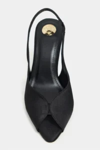 Nisantasi Shoes Roxy Black Satin Ankle Tied Toe Light Detailed Women Heels Shoes - Image 4