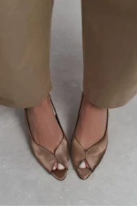 Nisantasi Shoes Roxy Brown Satin Ankle Tied Toe Light Detailed Women Heels Shoes - Image 7