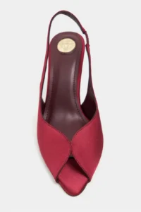 Nisantasi Shoes Roxy Burgundy Satin Ankle Tie Toe Light Detailed Women Heels Shoes - Image 4