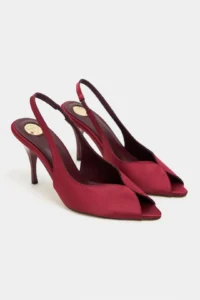 Nisantasi Shoes Roxy Burgundy Satin Ankle Tie Toe Light Detailed Women Heels Shoes - Image 6