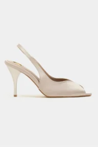 Nisantasi Shoes Roxy Dark BEIGE Satin Ankle Tied Toe Light Detailed Women Heels Shoes - Image 4
