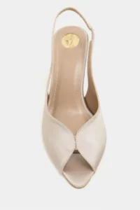 Nisantasi Shoes Roxy Dark BEIGE Satin Ankle Tied Toe Light Detailed Women Heels Shoes - Image 5