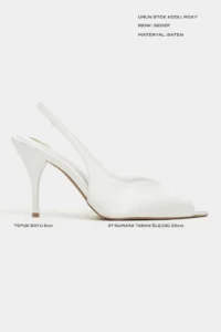 Nisantasi Shoes Roxy Pearl Satin Ankle Tied Toe Light Detailed Women Heels Shoes - Image 3