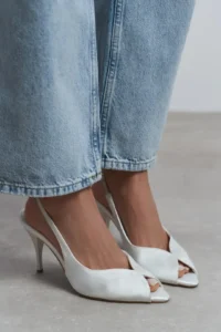 Nisantasi Shoes Roxy Pearl Satin Ankle Tied Toe Light Detailed Women Heels Shoes - Image 9