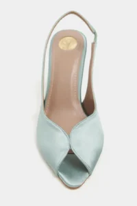Nisantasi Shoes Roxy Turquoise Satin Ankle Tie Toe Light Detailed Women Heels Shoes - Image 3