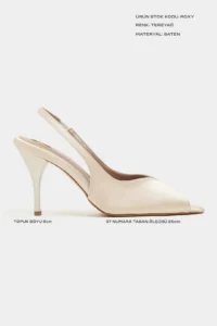 Nisantasi Shoes Roxy butter Satin Ankle Tied Toe Light Detailed Women Heels Shoes - Image 3