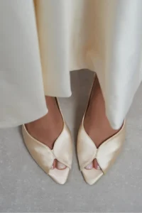 Nisantasi Shoes Roxy butter Satin Ankle Tied Toe Light Detailed Women Heels Shoes - Image 8