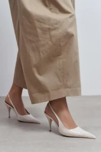 Nisantasi Shoes Mehru Beige Patent Belt Detailed Pointed toe Women Heels Shoes - Image 2