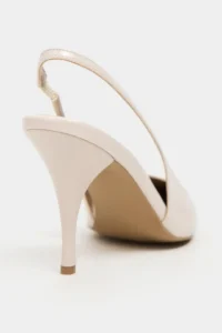 Nisantasi Shoes Mehru Beige Patent Belt Detailed Pointed toe Women Heels Shoes - Image 4