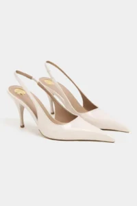 Nisantasi Shoes Mehru Beige Patent Belt Detailed Pointed toe Women Heels Shoes - Image 5