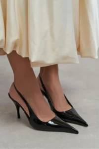 Nisantasi Shoes Mehru Black Patent Belt Detailed Pointed toe Women Heels Shoes - Image 9