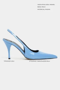 Nisantasi Shoes Mehru Blue Patent Belt Detailed Pointed toe Women Heels Shoes - Image 2