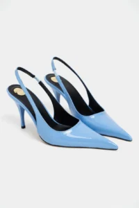 Nisantasi Shoes Mehru Blue Patent Belt Detailed Pointed toe Women Heels Shoes - Image 5