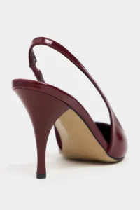 Nisantasi Shoes Mehru Burgundy Patent Belt Detailed Pointed toe Women Heels Shoes - Image 5