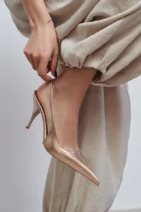 Nisantasi Shoes Mehru DORE Patent Belt Detailed Pointed toe Women Heels Shoes - Image 2