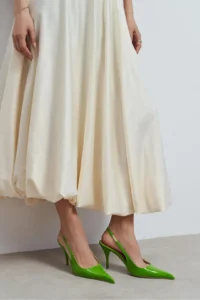 Nisantasi Shoes Mehru Green Patent Belt Detailed Pointed toe Women Heels Shoes - Image 2