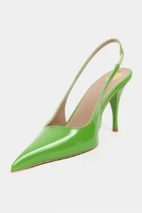 Nisantasi Shoes Mehru Green Patent Belt Detailed Pointed toe Women Heels Shoes - Image 4