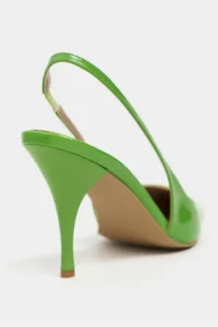 Nisantasi Shoes Mehru Green Patent Belt Detailed Pointed toe Women Heels Shoes - Image 5