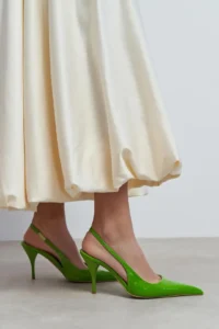 Nisantasi Shoes Mehru Green Patent Belt Detailed Pointed toe Women Heels Shoes - Image 9