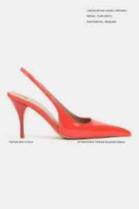 Nisantasi Shoes Mehru Orange Patent Belt Detailed Pointed toe Women Heels Shoes - Image 3