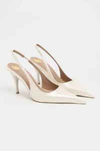 Nisantasi Shoes Mehru Pearl Patent Belt Detailed Pointed toe Women Heels Shoes - Image 6