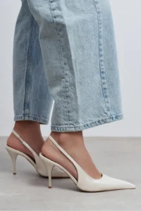 Nisantasi Shoes Mehru Pearl Patent Belt Detailed Pointed toe Women Heels Shoes - Image 8
