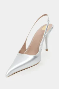 Nisantasi Shoes Mehru Silver Patent Belt Detailed Pointed toe Women Heels Shoes - Image 3