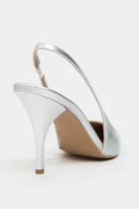 Nisantasi Shoes Mehru Silver Patent Belt Detailed Pointed toe Women Heels Shoes - Image 4