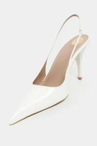 Nisantasi Shoes Mehru WHITE Patent Belt Detailed Pointed toe Women Heels Shoes - Image 4