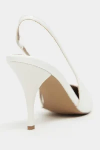 Nisantasi Shoes Mehru WHITE Patent Belt Detailed Pointed toe Women Heels Shoes - Image 5