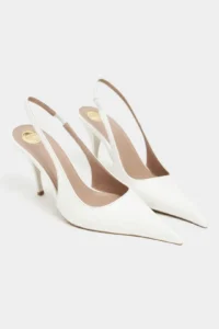 Nisantasi Shoes Mehru WHITE Patent Belt Detailed Pointed toe Women Heels Shoes - Image 6