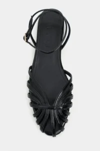 Nisantasi Shoes Pika Black Metallic Hair Clip Detailed Short Heels Women Sandals Flats - Image 4