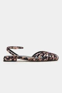 Nisantasi Shoes Pika LEO Satin Hair Clip Detailed Short Heels Women Sandals Flats