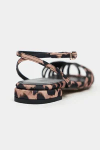 Nisantasi Shoes Pika LEO Satin Hair Clip Detailed Short Heels Women Sandals Flats - Image 5