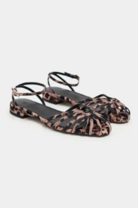 Nisantasi Shoes Pika LEO Satin Hair Clip Detailed Short Heels Women Sandals Flats - Image 6