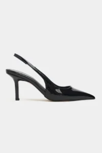 Nisantasi Shoes Parla Black Patent Belt Detailed Pointed toe Women Heels Shoes