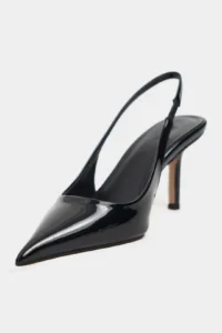 Nisantasi Shoes Parla Black Patent Belt Detailed Pointed toe Women Heels Shoes - Image 3