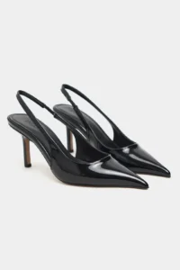 Nisantasi Shoes Parla Black Patent Belt Detailed Pointed toe Women Heels Shoes - Image 5