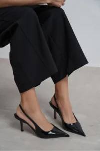 Nisantasi Shoes Parla Black Patent Belt Detailed Pointed toe Women Heels Shoes - Image 6