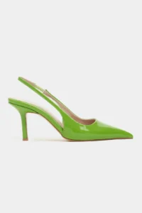 Nisantasi Shoes Parla Green Patent Belt Detailed Pointed toe Women Heels Shoes