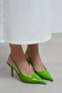 Nisantasi Shoes Parla Green Patent Belt Detailed Pointed toe Women Heels Shoes - Image 6